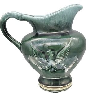 Hull Pottery Drip‎ Glaze Eagle Small Pitcher #F91 Green Vintage USA Americana